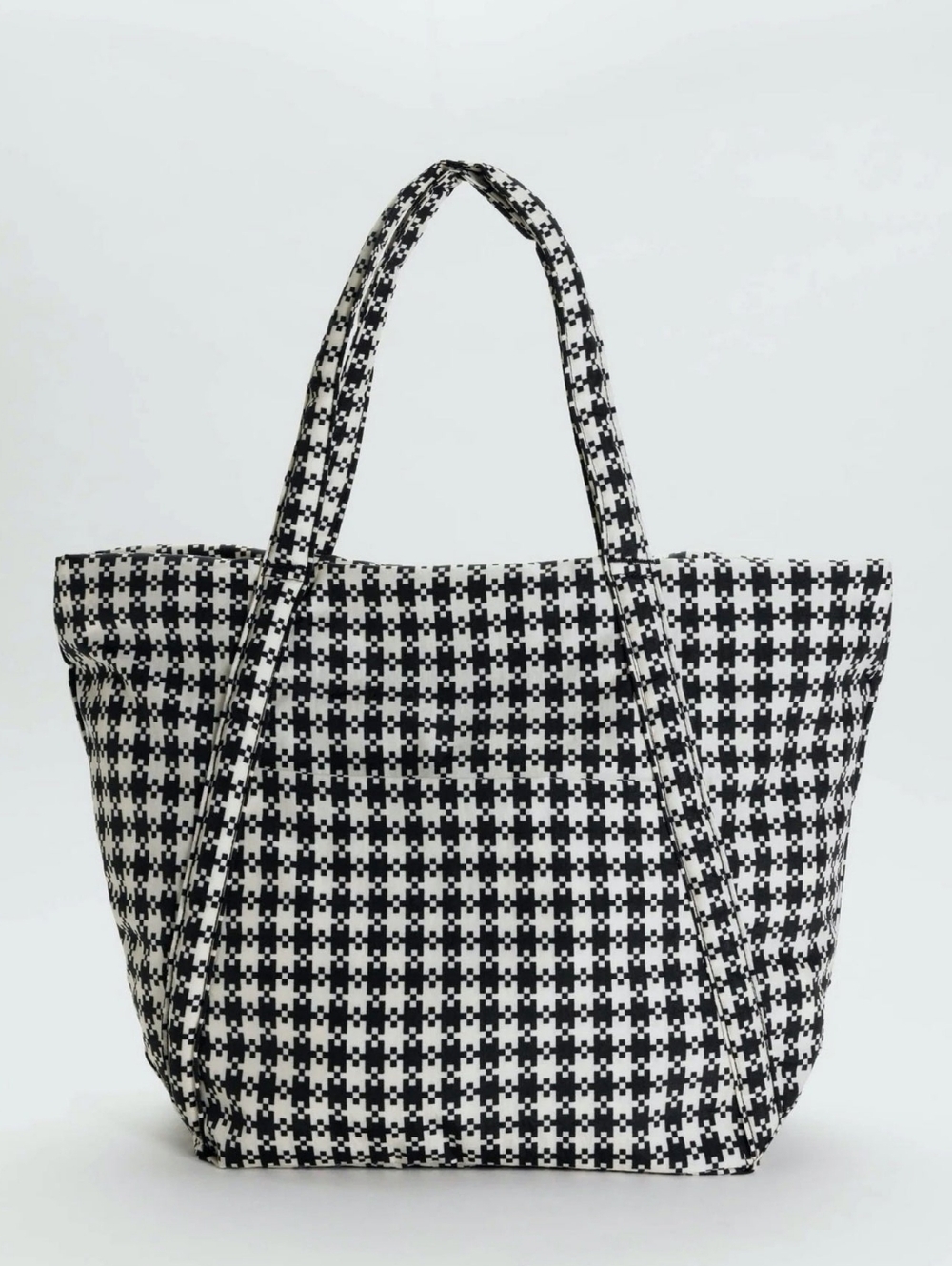 NWT BAGGU Cloud Bag Black & White Pixel Gingham